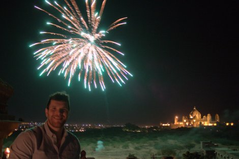 Fireworks at Hawant Mahal overlooking Umaid Bhawan