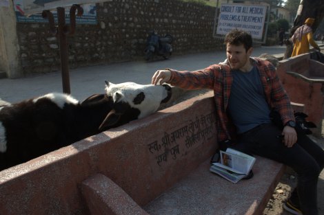 Simon getting friendly with the locals...