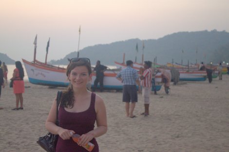The boats lining the shore in the evening...