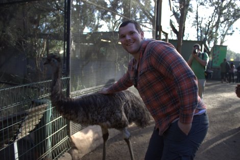 Simon befriending an Emu...