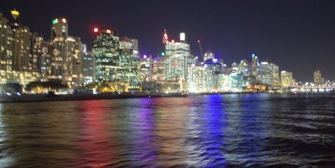 The bright lights of Darling Harbour.