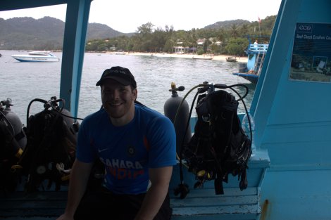 On our way out to our first dive...